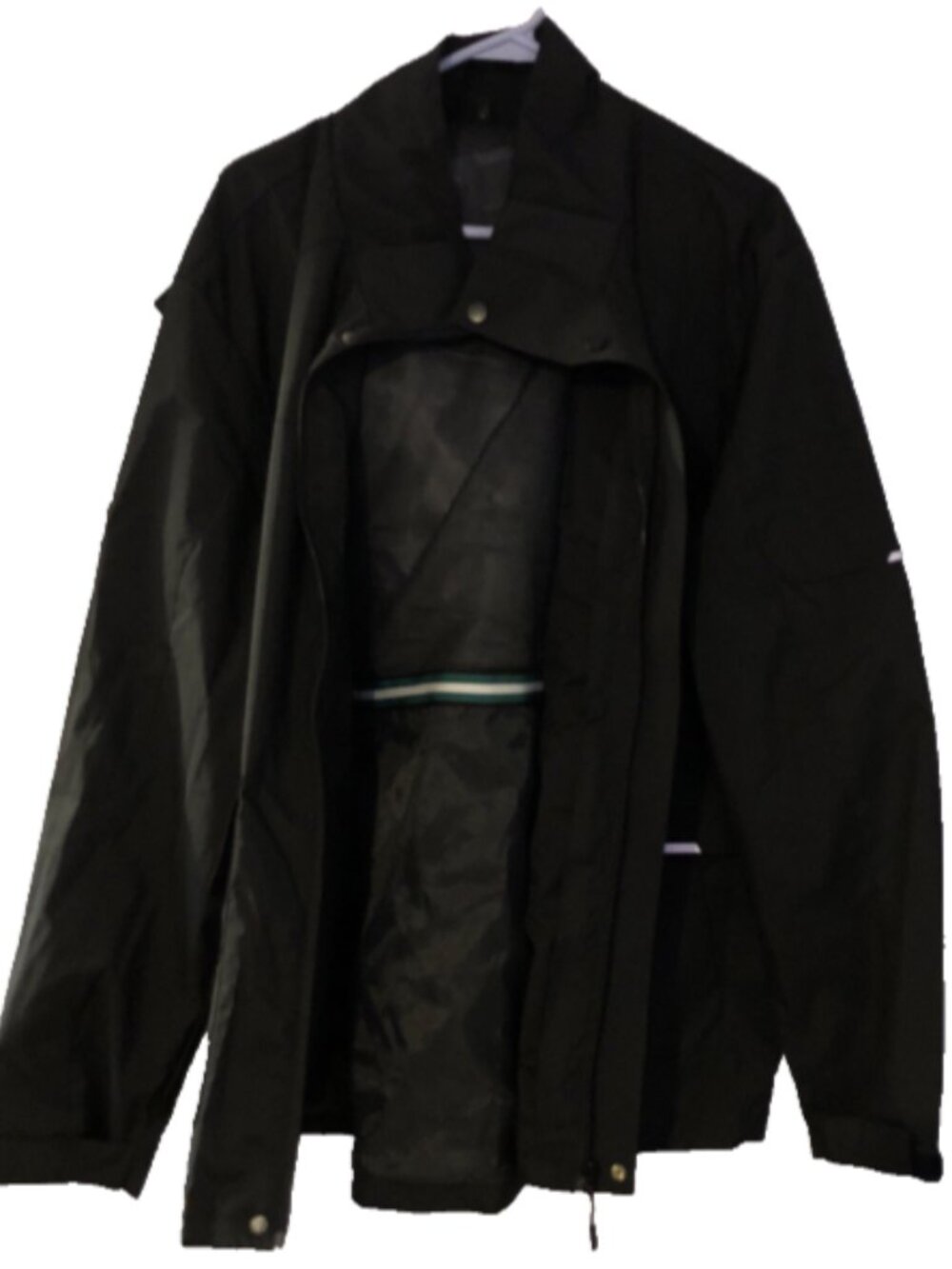 Size 2XL Black Lightweight Windbreaker Outdoor Jacket